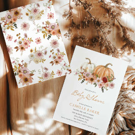 Fall Pumpkin Floral Baby Dusche Einladung