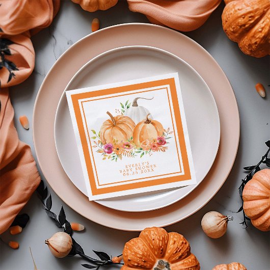 Fall Pumpkin Floral Baby Dusche Serviette