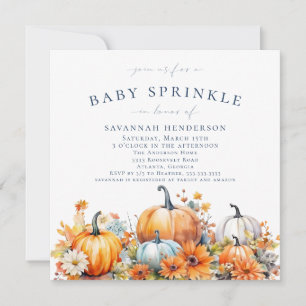 Fall Pumpkin Floral Baby Dusche Sprinkle Einladung