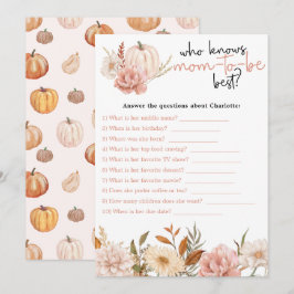 Fall Pumpkin Floral Baby Duschkarte Dankeskarte