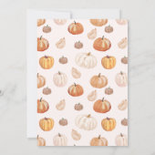 Fall Pumpkin Floral Baby Duschkarte Einladung (Rückseite)