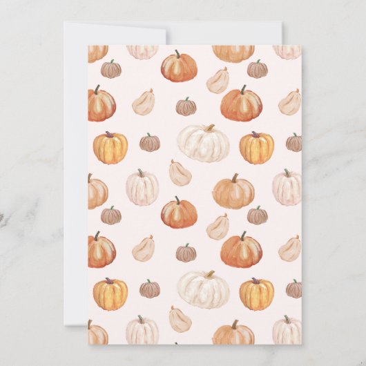 Fall Pumpkin Floral Baby Duschkarte Einladung (Rückseite)