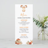 Fall Pumpkin Floral Baby Kleidung Kinderdusche Men Menükarte (Stehend Vorderseite)