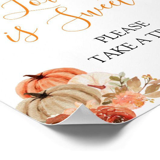 Fall Pumpkin Floral Baby Kleidung Liebe ist süß Poster (Ecke)