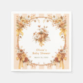 Fall Pumpkin Floral Baby Shower  Napkins Serviette (Vorderseite)