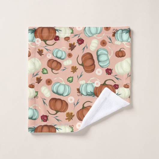Fall Pumpkin Floral Badhandtuch Set (Waschlappen)
