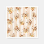 Fall Pumpkin Floral Bow Baby Shower  Napkins Serviette (Vorderseite)