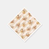 Fall Pumpkin Floral Bow Baby Shower  Napkins Serviette (Ecke)