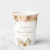 Fall Pumpkin Floral Brautparty Paper Cups Pappbecher (Rückseite)