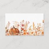 Fall Pumpkin Floral Diaper Raffle Begleitkarte (Rückseite)