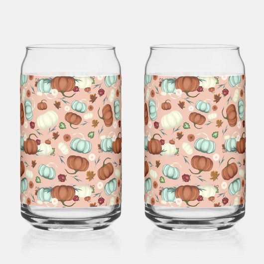 Fall Pumpkin Floral Dosenglas (Rückseite)