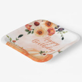 Fall Pumpkin Floral Geburtstag Pappteller (Gewinkelt)