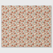 Fall Pumpkin Floral Geschenkpapier (Flach)