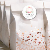 Fall Pumpkin Floral Girl's Baby Shower Danke Runder Aufkleber