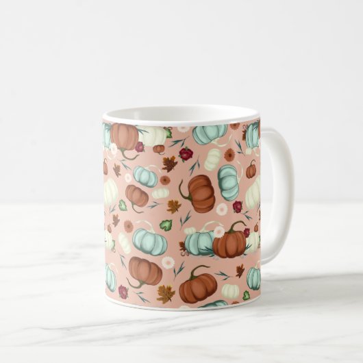 Fall Pumpkin Floral Kaffeetasse (VorderseiteRechts)