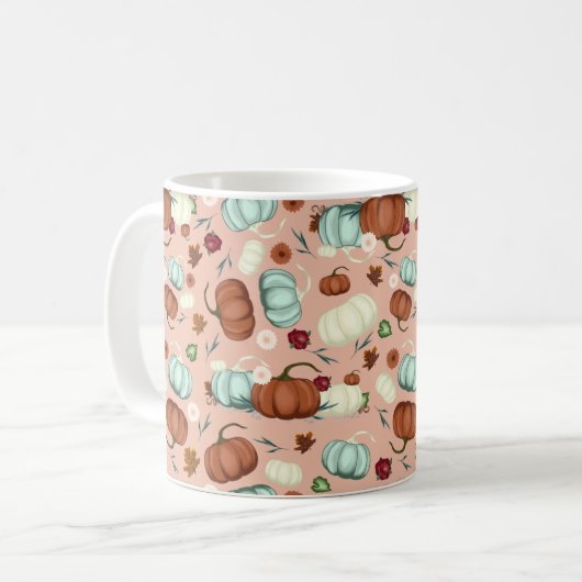 Fall Pumpkin Floral Kaffeetasse (Vorderseite Links)