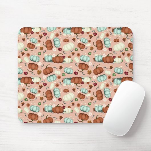 Fall Pumpkin Floral Mousepad (Mit Mouse)