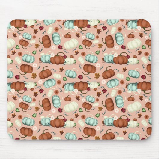 Fall Pumpkin Floral Mousepad (Vorne)
