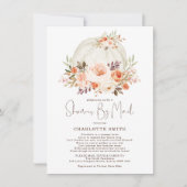 Fall Pumpkin Floral neutrale Babydusche per Post Einladung (Vorderseite)