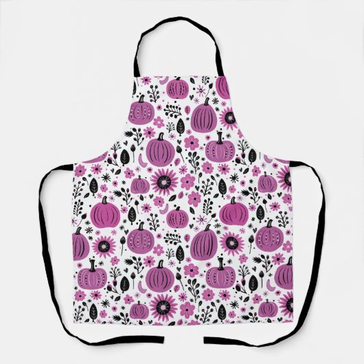 Fall Pumpkin Floral Pattern Schürze (Vorderseite)