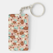 Fall Pumpkin Floral Schlüsselanhänger (Rückseite)