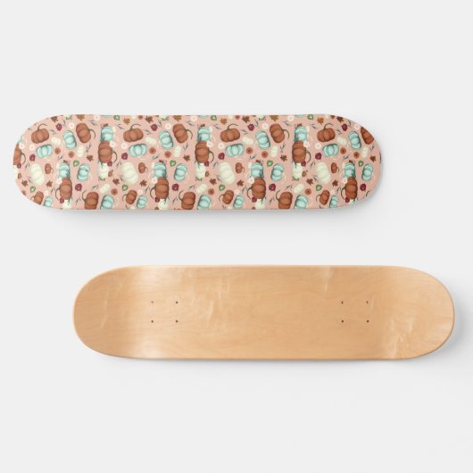 Fall Pumpkin Floral Skateboard (Horizontal)