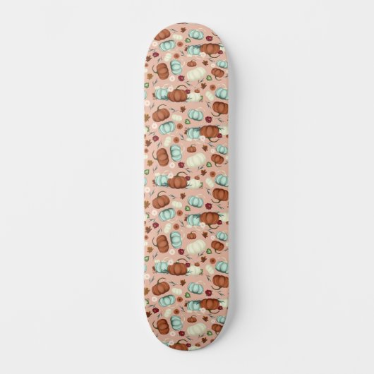 Fall Pumpkin Floral Skateboard (Vorderseite)