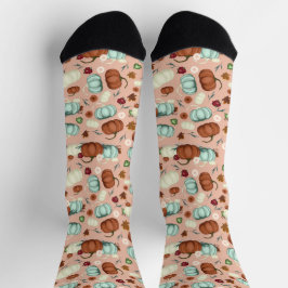 Fall Pumpkin Floral Socken