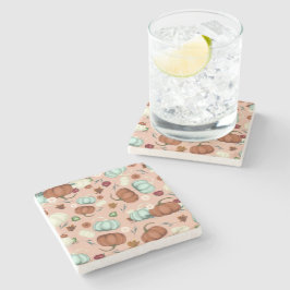 Fall Pumpkin Floral Steinuntersetzer