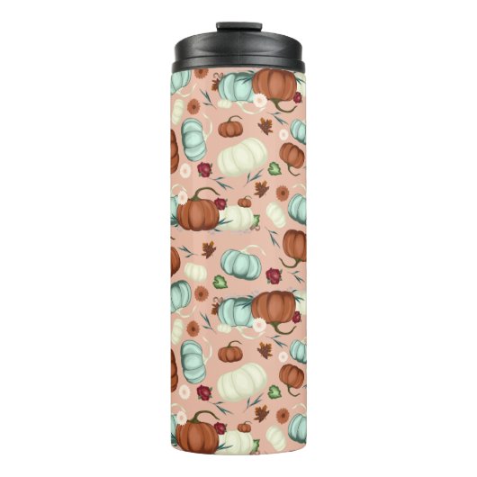 Fall Pumpkin Floral Thermosbecher (Vorderseite)