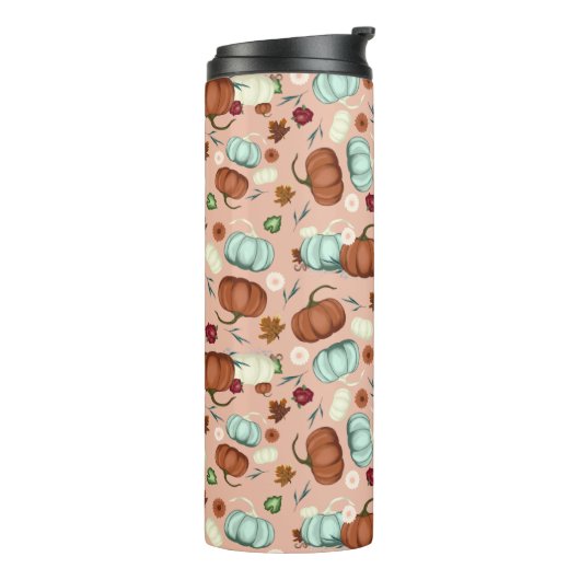 Fall Pumpkin Floral Thermosbecher (Nach links gedreht)