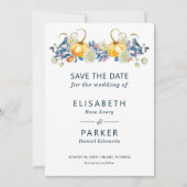 Fall Pumpkin Floral Wedding Save The Date (Vorderseite)