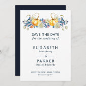 Fall Pumpkin Floral Wedding Save The Date (Vorne/Hinten)