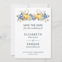 Fall Pumpkin Floral Wedding Save The Date