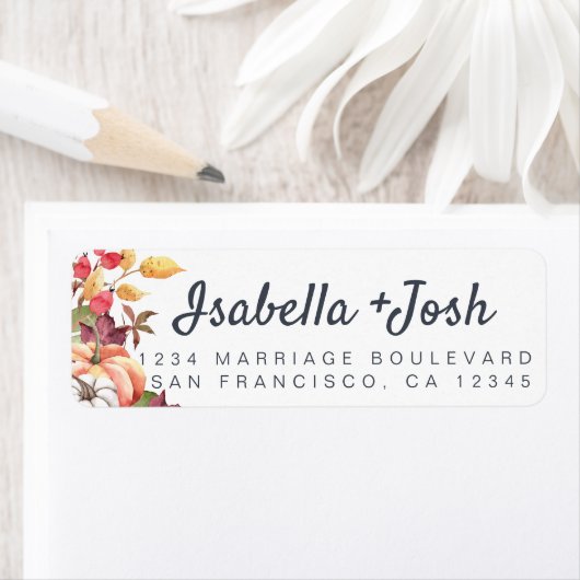 Fall Pumpkin Foliage Hochzeitsszenierung Rücksende (Insitu)