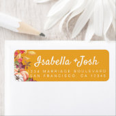 Fall Pumpkin Foliage Yellow Wedding Return Address (Insitu)