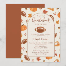 Fall Pumpkin Football Boy Quarterback Baby Shower