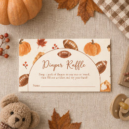 Fall Pumpkin Football Quarterback Diaper Raffle Mitteilungskarte