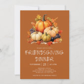 Fall Pumpkin Friendsgiving Dinner Einladung (Vorderseite)