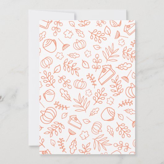 Fall Pumpkin Friendsgiving Potluck Einladung (Rückseite)