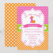 Fall Pumpkin Geburtstagseinladung, Girl Pumpkin Einladung (Vorne/Hinten)