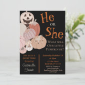 Fall Pumpkin Gender offenbaren Einladung (Stehend Vorderseite)