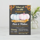 Fall Pumpkin Gender offenbaren Einladung Er oder s (Stehend Vorderseite)