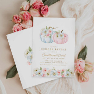 Fall Pumpkin Gender Reveal Baby Shower Einladung