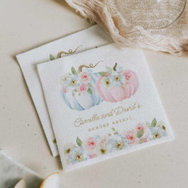 Fall Pumpkin Gender Reveal Baby Shower Serviette