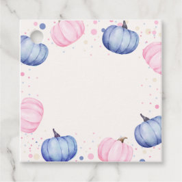 Fall Pumpkin Gender Reveal Favor Tags Pink Blue Geschenkanhänger