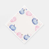 Fall Pumpkin Gender Reveal Napkins Pink Blue Serviette (Ecke)