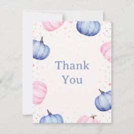 Fall Pumpkin Gender Reveal Thank You Card Dankeskarte