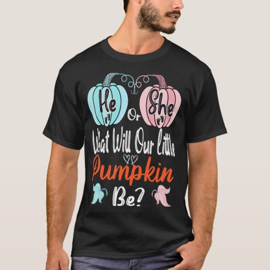 Fall Pumpkin Gender zeigen, dass er oder sie Baby T-Shirt (Vorderseite)
