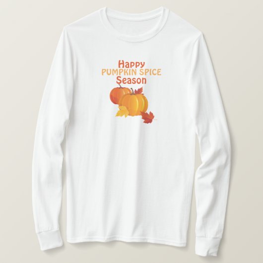 Fall Pumpkin Gewürz Basic Long Sleeve T - Shirt (Design vorne)